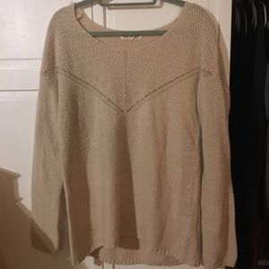 Pink Rose cream sweater, size xl